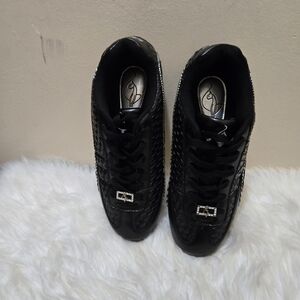 Black Sneakers with Silver Accents Size 7.5
